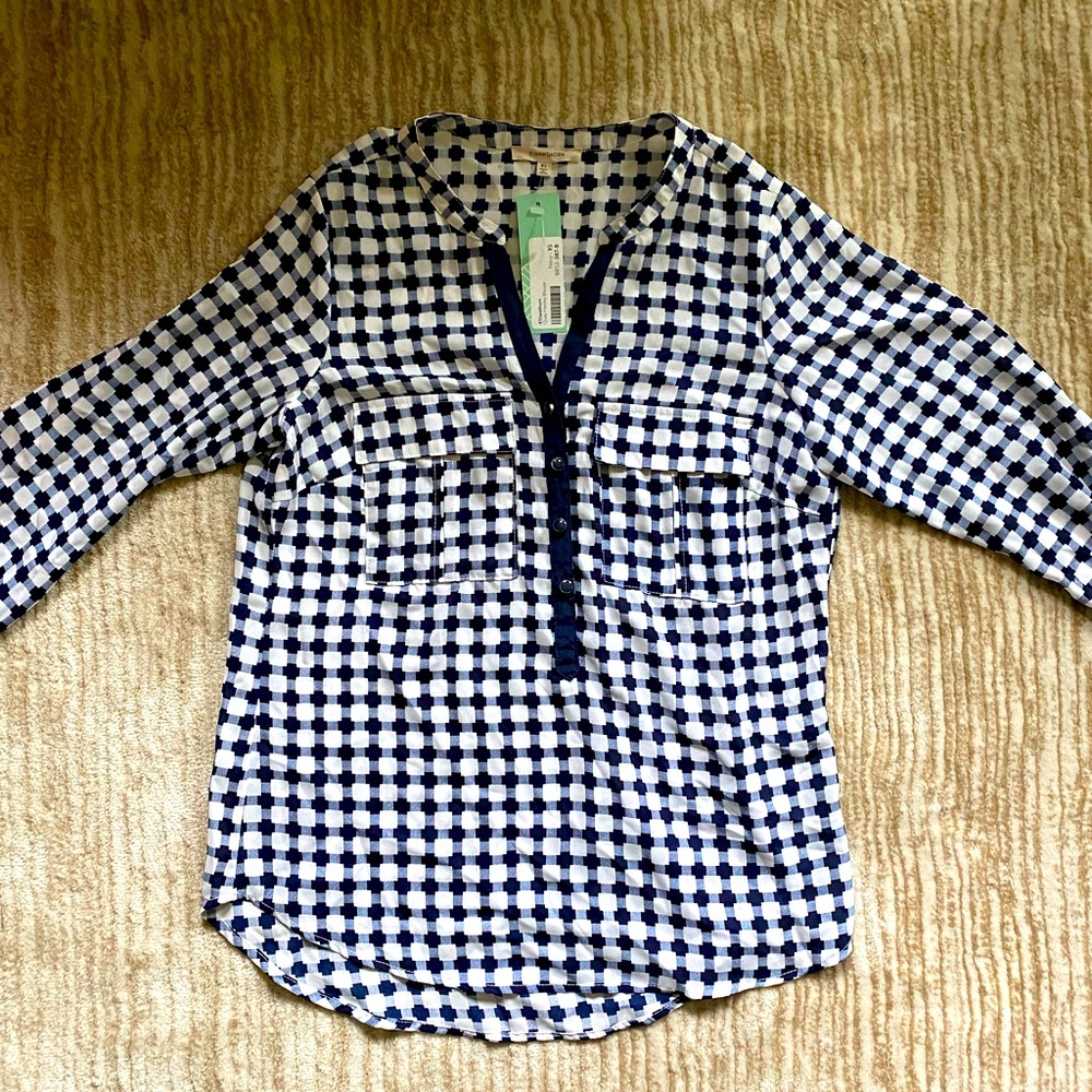 Stitch Fix 41 Hawthorn Quay Henley Blouse NWT